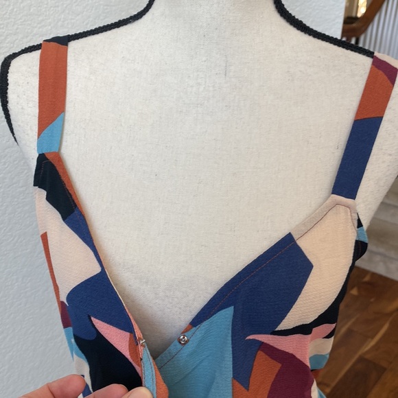 LUSH Nordstrom Geometric Print Side Tie Midi Wrap Dress Size Small - Picture 7 of 11